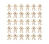 Generic 30x DIY Crafts Unpainted Gingerbread Man Slices Gift Tags Gingerbread Man Wooden Cutouts for Home Birthday Wedding Halloween, with Hole