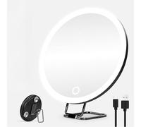 Generic 30X Magnifying Mirror with Light, Free-Standing & Portable, 10 Inch Round Tabletop Mirror for Bathroom & Vanity Room