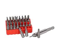 Generic 33Pcs Durable Security Screw Hex Bit Set for Vehicle Computer Maintenance, Chrome Vanadium Steel 1/4in Shaft, with Safe Storage Box