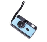 Generic 35mm Film Camera with Flash and 27 Color Films Simple Photography ABS Material for Nostalgic Photography Experience (Black Blue)