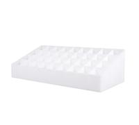 Generic 36 Slots Lipstick Storage Case with Ps Material, Space Saving Design for Home and Shop, Cosmetic Holder Organiser that Stores Earrings, Rings, and Mini Goods, White Makeup Desk