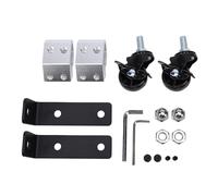 Generic 360 Degree Dual Front Locking Wheels for Rolling Toolbox, Heavy Duty Mobility Upgrade Kit for 200 Lbs Toolbox Capacity, Alloy Black