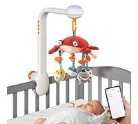 Generic 360° Rotatable Crib Mobile with Musical Starry Projector Light for Boys and Girls, Sleep Soothing Lullabies, ABS TPE PP, 4pcs AA Batteries, Multicolor