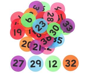 Generic 36pcs Nylon Number Stickers Self-Adhesive Floor Numbers for Classroom with Simple to Apply Numbering System, Colourful Marking Labels for Organising Line up Spots Random Color