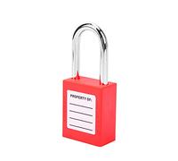 Generic 38mm Lockout Lock, Nylon PA Steel Construction with One-Piece Shell Design, for Gas Power Nuclear Energy Logistics Transport Machinery Manufacturing (Red)