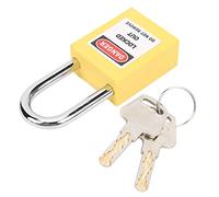 Generic 38mm Lockout Lock Resistant Safety Padlock for Machinery Manufacturing, Nylon PA+Steel Key Tagout Lock for, Gas, Power (Yellow)