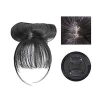 Generic 3D Air Bangs High Temperature Synthetic Hair Clip-in Hair Extensions, Natural Black