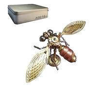 Generic 3D DIY Steampunk Metal Fly Model Kit - 143PCS Mechanical Insect Puzzle for Adults, Punk Craft Assembly Decor (KIT Version)