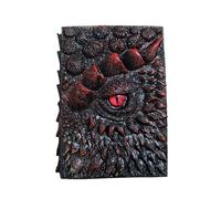 Generic 3D Dragon Eye Relief Travel Notepad Retro Diary Collection Home Ornament Paper Resin Engraving Notebook, Red