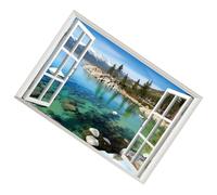Generic 3D Fake Window Wall Stickers Landscape Mural Decals for Bedroom and Living Room Wall Decoration with Scenic View