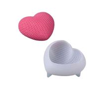 Generic 3D Heart Silicone Mold, Yellow, Purple, Pink - Silicone Construction, Craft Mold Type, Heart Shape, 1 Piece