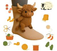Generic 3D Knitted Socks with Animals, 2026 New Animal Socks, Hand-crocheted Animal Socks, Winter Warm Embrace Cuddly Socks Women's Cuddly Socks Men's Christmas Socks for Women and Men, cow, 7 Jahre