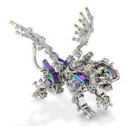 Generic 3D Metal Puzzles for Adults, 650Pcs Steampunk Metal Tiger Model Kits, Brain Teaser, Home Decor Gift for Teens Adult Animal Mechanical Lovers - Smilodon Tiger (Colorful) with Wing