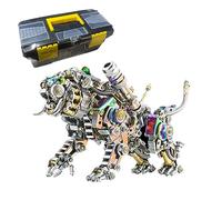 Generic 3D Metal Puzzles for Adults, 700Pcs Steampunk Metal Tiger Model Kits, Brain Teaser, Home Decor Gift for Teens Adult Animal Mechanical Lovers - Bengal Tiger (Colorful) & No Wing