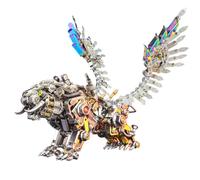 Generic 3D Metal Puzzles for Adults, 700Pcs Steampunk Metal Tiger Model Kits, Brain Teaser, Home Decor Gift for Teens Adult Animal Mechanical Lovers - Bengal Tiger with Colorful Wing