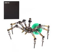 Generic 3D Metal Puzzles for Adults, Spider Model Kits with 3CM Glowing LED Crystal Ball, 270PCS+ DIY Steampunk Insect Mechanical Model, Room Decor & Gift for Teens Adults (Spider B)