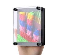 Generic 3D Pin Art Board Durable Toy Creative 3D Sculpture Maker for Kids and Adults Plastic Pins Transparent Frame Large Size (Black bottom trumpet)