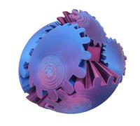Generic 3D Printed Gear Ball Stress Relief Toy Smoothly Rotating Gear Cube for Anxiety Relaxation, with Portable PLA Design for On the Go Use (Red Blue)