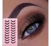 Generic 3D Russian Strip Lashes False Eyelashes, Handmade Synthetic Fibers Soft Eyelashes, Short D Look Eyelash Extensions with Lightweight Comfortable, Ideal for Party Wedding Daily (DH06-2)