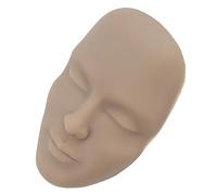 Generic 3D Silicone Makeup Practice Face Board Reusable Mannequin with Complete Brush Set for Beginner Makeup Artists, Portable for Anywhere Practice (Dark Skin)