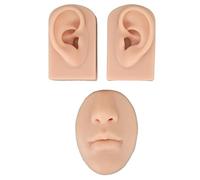 Generic 3D Silicone Nose and Mouth Model for Piercing and Suture Practice, Simulated Ear Model for Display, Hospital Accessory for Doctor and Student, Portable Design, Safe Material - Ideal for