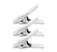 Generic 3pcs 4 Inch Heavy Duty Steel Spring Clamps with PVC Protective Cover for Woodworking, Crafts, and Wedding Dress Clamping in White
