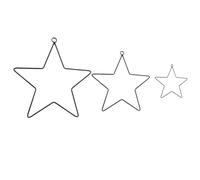 Generic 3pcs Black Iron Dreamcatcher Wreath Frames Set - 10cm, 20cm, 30cm Pentagram Shaped Rings for DIY Wall Decorations, Flower Arranging, and Craft Projects