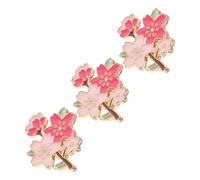 Generic 3pcs Cherry Blossom Brooch Cute Flower Pins for Backpacks Clothing High Gloss Lapel Pins Elegant Corsage Accessories Stylish Enamel Badge for Scarves Shawls