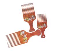 Generic 3PCS Chinese Style Wooden Grain Hair Comb Set, Large Medium Small Scalp Massage Hairdresser Comb for Men and Women, Retro Oil Fork Portable Hair Styling Accessories