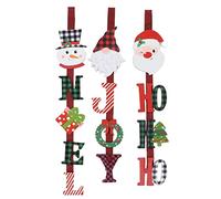 generic 3Pcs Christmas Hanging Signs Set, Wooden Santa Snowman Gnome Ornaments with Vibrant Colors for Tree, Window, Door & Wall Decor, Festive Holiday Home Decoration