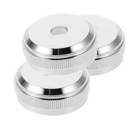 Generic 3pcs Copper Trumpet Cornet Accessories Valve Cover Cord Holder Brass 3/8 Copper Straightener Trumpet Screw Clamp 3 Inch Crimp Tool Metal Silver