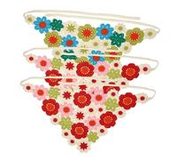 Generic 3pcs Crochet Bandana Set Braided Headband Headbands for Women Hair Bands Hair Crochet Needle Crochet Headband Hair Bow Clip Head Scarf Wraps Large Hair Clips Scarfs Cotton