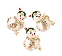 Generic 3pcs Cute Snowman Brooch Pins Durable Christmas Jewelry for Women Festive Winter Lapel Accessories for Holiday Party Decorations