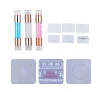 Generic 3pcs Double-End Nail Stamper Set with Silicone Templates for Manicure Nail Art Stamping, Acrylic Rhinestone Transfer Pen, Home and Salon Nail Decor Tools