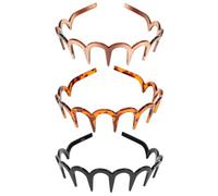 Generic 3pcs Elastic Plastic Shark Tooth Headband for Men and Women, Skin Friendly Toothed Hair Bands Suitable for Straight and Curly Hair in Sports and Football Activities