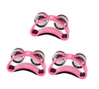 Generic 3pcs Foot Tambourine Plated Compact Percussion Instrument for Acoustic and Jam Sessions Foot Shaker for Musicians and Performers