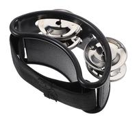 Generic 3pcs Foot Tambourine with Metal Compact Foot Percussion Instrument for Musicians and Performers for Acoustic and Jam Sessions Black