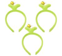 Generic 3pcs Green Plush Grass Headband with Bee Hair Accessories for Women, Novelty Sprout-Themed Party Hairband for Halloween Christmas Yoga Beauty Makeup