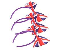 Generic 3pcs Headband Flags Festival Hoops Bow Headpieces Festival Accessories Union Jack Flag Hair Decors Bow for Hair Flag Headpiece Hair Hoops Apparel Photo Ornaments Hair Ribbon Satin