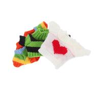 Generic 3pcs Knitted Bear Sweater Outfit Plush Dolls DIY Dress Up Clothes Accessories Cute and Stylish Bear Clothing Heart Rainbow Stripe Stripe