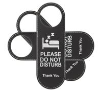 Generic 3pcs Leather Double-sided Door Hanger Signs Do Not Disturb Make up Room Tags for Hotel Doors Sturdy for Hospitality Use