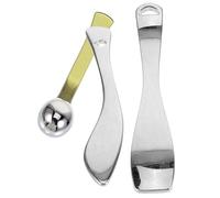 Generic 3pcs Makeup Spatula Set for Facial Cream and Eye Cream Green and Silver Finish Skincare Tool for Precise Cosmetic Application and Mask Scooping