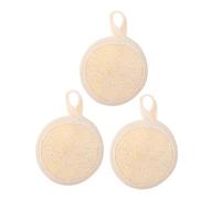 Generic 3pcs Natural Cotton Linen Loofah Pads Gentle Exfoliating Face Scrubber with Hanging Design for Travel Home Bath Shower Soft Skin Cleansing and Dead Skin Removal Suitable for Adults