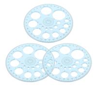 Generic 3pcs Plastic 360 Degree Protractor Ruler Set with Smooth Surface Without Burr, Multifunctional Drafting Tool for School Maths Geometry Drawing