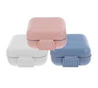 Generic 3pcs Portable Airtight Pill Organizer Small Pocket Pill Case with Compartments Travel Medicine Box Daily Vitamin Holder Compact Flip Lid Storage for Medication Management