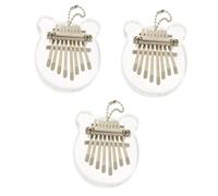 Generic 3pcs Portable Key Kalimba Thumb Piano Transparent Body Lightweight Design for Beginners Music Ergonomic Musical Instrument