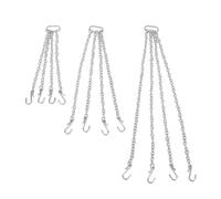 Generic 3Pcs RC Trailer Chain Set with Durable Hooks for Crawler Crane Lifting and Towing 1/50 Scale Model Accessories, Silver 8CM 12CM 18CM