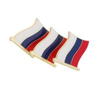 Generic 3PCS Russian Flag Lapel Pin Metal Badge Brooch for School Events Team Activities Clubs Durable Patriotic Hat Pin for Cultural Appreciation Collectible Use