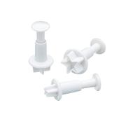 Generic 3Pcs/Set Mini Star Plunger Cutter Mold Fondant Cake Decorating Kitchen Mould DIY Tools(White)