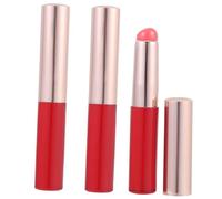 Generic 3pcs Silicone Lip Brush Lip Brushes with Lip Stain Wands Kit Makeup Organizer Bag Electric Curler Sponge Liner Cosmetic Make up Brush Face Lipsticks Lip Scrub Brush Red